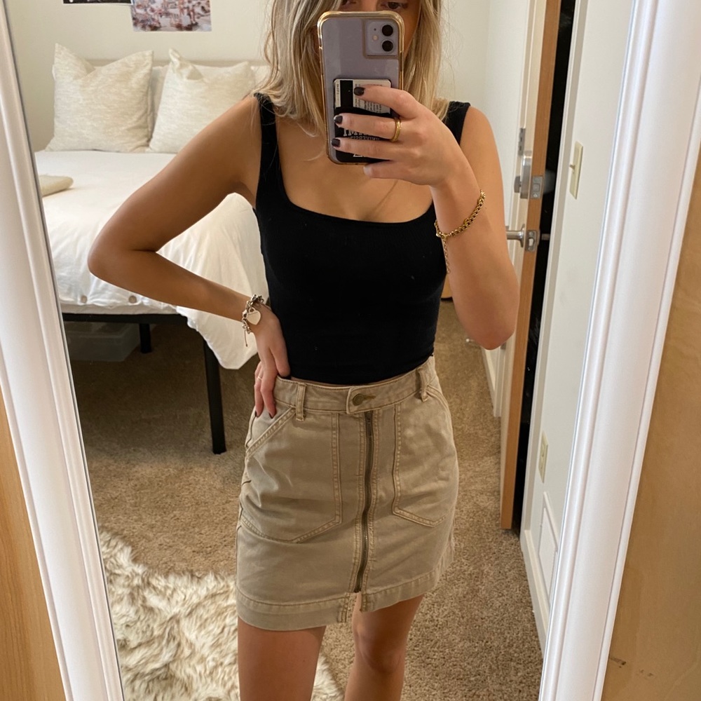 UO tan denim skirt